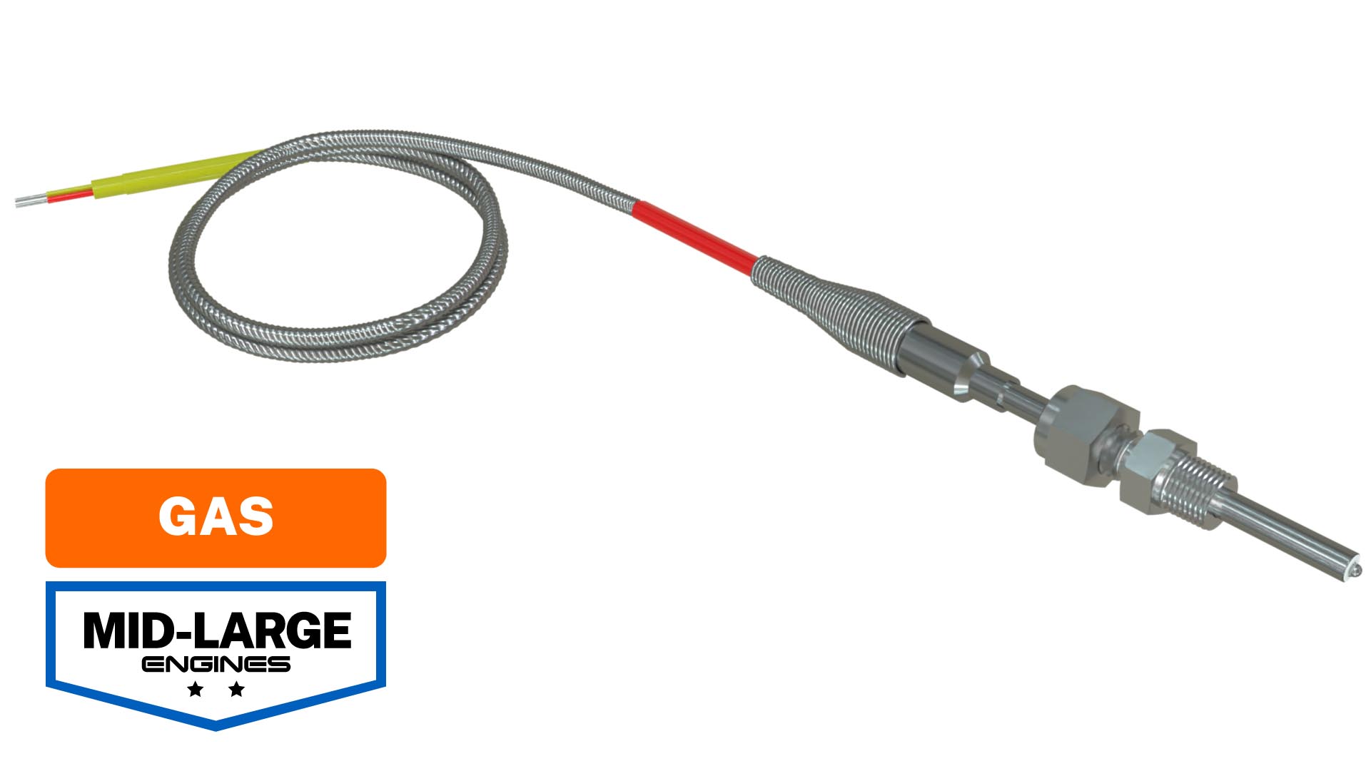 2.5 inch Straight Exhaust Gas Temperature EGT Probe with Compression Fitting